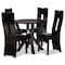 Baxton Studio Senan Dark Brown Upholstered and Finished Wood 5-Piece Dining Set 170-8036-10900 - alternate 1